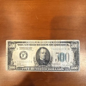 1928 $500 Dollar Bill Federal Reserve Note - Atlanta- Circulated - Picture 1 of 2