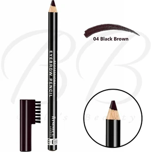 RIMMEL Professional Eyebrow Eye Brow Pencil With Brush Comb - Black Brown *NEW* - Picture 1 of 5