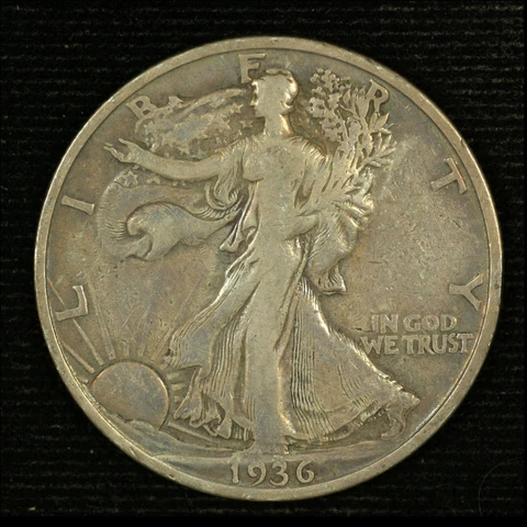 Walking Liberty Silver Half Dollar. 1936 S. Average Circulated G/VF. Lot # 229 Cover