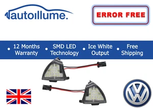 For VW LED Side Mirror Puddle Lights Units Golf Mk5 Passat EOS Touran Error Free - Picture 1 of 6