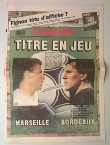 L'EQUIPE N°13.667 du 14/04/1990 - Titre en jeu (OM-Bordeaux)/ Fignon tête d'affi - Picture 1 of 6
