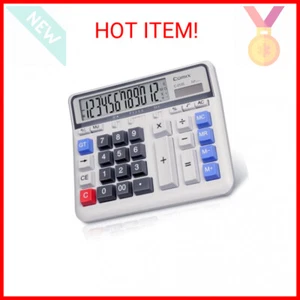 Comix Desktop Calculator Solar Battery Dual Power with 12-Digit Large LCD Displa - Picture 1 of 2