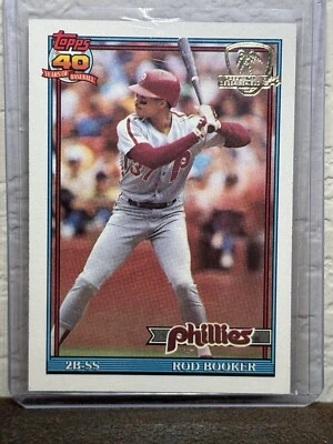 1991 Topps Operation Desert Shield #186 Rod Booker Philadelphia Phillies NM 4 - Image 1 of 2