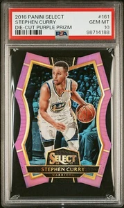 Stephen Curry 2016 Select Premier Level Die-Cut Purple Prizm #161 - /99 - PSA 10 - Picture 1 of 2