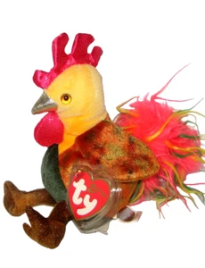 RARE ROOSTER ZODIAC TY BEANIE BABIE WITH TAG FREE SHIPPING - Picture 1 of 2