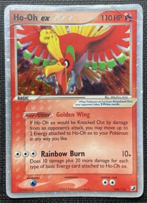 Ho-Oh ex 104/115 EX Unseen Forces Holo HP/DMG Pokémon 2005 - Image 1 of 2
