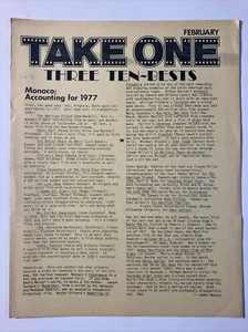 TAKE ONE February 1977 Star Wars Movie Industry Flyer To Promote Year's Best - Picture 1 of 5