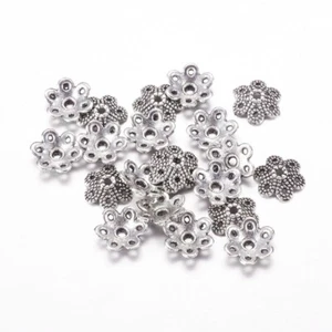 50 Stück Perlenkappen 10x3mm Kappen Perlen Antiksilber - 2583 - Bild 1 von 1