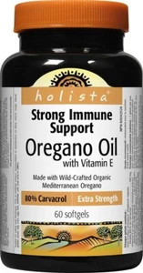 Holista Oregano Oil with Vitamin E, Extra Strength 80% Carvacrol, 60 softgels - Picture 1 of 1