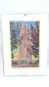 PITTSBURGH PA. Cathedral of Learning Vintage Postcard Repro FRAMED - Picture 1 of 1