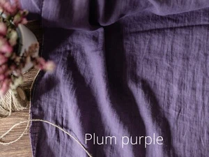 Plum Purple Linen Fabric by the Yard – Soft Washed Linen for DIY Sewing & Crafts - Picture 1 of 4