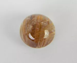 Piedra preciosa cabujón natural rutilada ojo de gato de 3,12 quilates redonda CRQ04 - Imagen 1 de 4