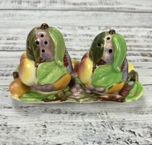Salt Pepper Shakers Tutti Fruitti Japan Porcelain Fruit Vegetable Pears - Picture 1 of 8
