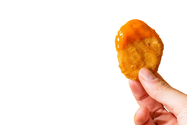 Display Fake Food Prop McDonalds Chicken Nugget Dipped In Buffalo Sauce New