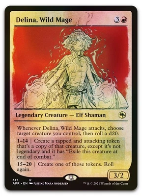 Delina, Wild Mage (Showcase) #317 (Foil) (LP) Forgotten Realms AFR Magic MTG - Image 1 of 2