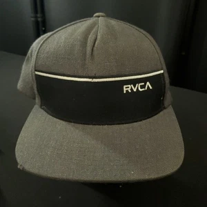 RVCA Hat Cap Strapback Mens Adjustable Gray Charcoal Logo Spell Out One Size - Picture 1 of 10