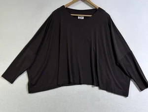 Planet Lauren G spalla a goccia oversize modal marrone O/S taglia unica Lagenlook - Foto 1 di 9