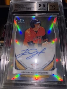 JACOB NOTTINGHAM 2014 BOWMAN CHROME PROSPECT Autograph BGS 8.5 Mint Auto 10 - Picture 1 of 8