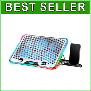 Ultra-leises Laptop Kühlpad mit LCD-Steuerung & RGB-Beleuchtung - passt 15,6-17,3" - Bild 1 von 9