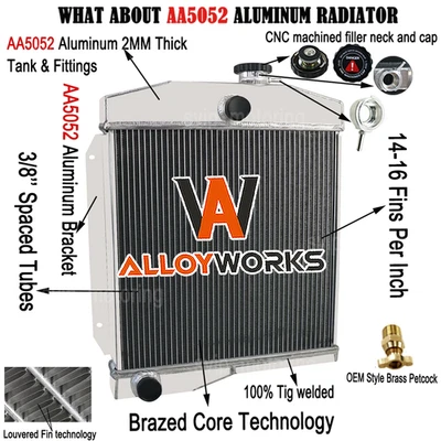 3 ROWS RADIATOR FIT 1955 JEEP WILLYS/1959-1971 JEEP CJ3,CJ5 CJ6 F-134 4CYL MT Foto 1 de 4