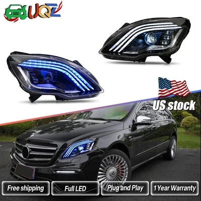 Pair LED Headlights For Mercedes-Benz R Class W251 2010-2017 R320 R350 Halogen Foto 1 de 4