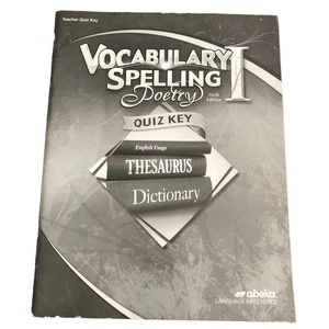 Abeka Book Vocabulary Spelling Poetry I Teacher Quiz Key 6th Edition - Picture 1 of 3