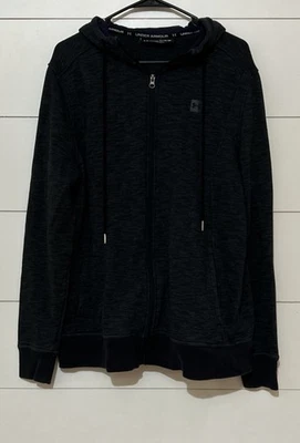 Chaqueta polar gris oscuro Under Armour para hombre cremallera FZ sudadera con capucha cómoda talla XL Foto 1 de 4