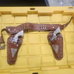 Juego de pistola de tapa doble funda Roy Rogers de colección con cinturón - funda de pistolas de juguete C8 - Imagen 1 de 11