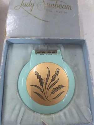 Maquinilla de afeitar eléctrica vintage Lady Sunbeam para mujer azul con cable y caja Foto 1 de 3