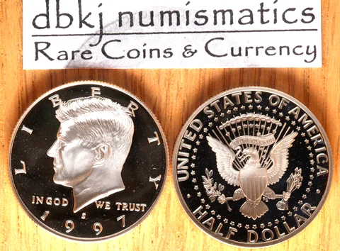 1997 S Clad Proof Kennedy Half Dollar 50¢ - Gem Cameo Proof Cover