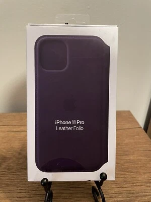 Apple Leather Folio for iPhone 11 Pro - Aubergine New Open Box - Image 1 of 4