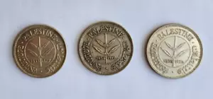 3 Palestine 50 Mils Silver Coins 1933 1934 1935 Key Dates British Mandate Israel - Picture 1 of 5