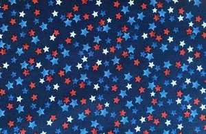 AWESOME STARS RED WHITE BLUE STAR PATRIOTIC USA COTTON FABRIC BTHY - Picture 1 of 4