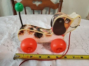 Vintage Original Fisher Price "Little Snoopy" Wooden Puppy Dog Pull Toy 1965 - Picture 1 of 7