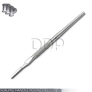 1EA NEW SCALPEL HANDLE ROUND PATTERN #4 SUITABLE FOR DERMAPLANING STEEL - Picture 1 of 3