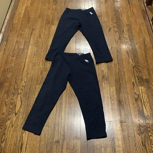 2 X Pairs Abercrombie Kids Girls Extra Durable Knees Capri Pants Navy Blue 11/12 - Picture 1 of 9