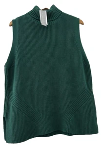 MARKS & SPENCER. BNWT. GREEN MERINO WOOL & COTTON RIB KNIT JUMPER. SIZE L - Picture 1 of 5