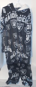 New Rare 2025 Las Vegas Raiders NFL Adult One Piece Mansie L/XL Pajamas Wool - Picture 1 of 2