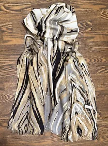 Collection Achtzehn Schal beige schwarz grau cremeweiß rechteckig 28 x 70 cm - Bild 1 von 7
