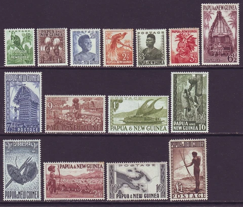 Papua New Guinea 1952 SC 122-136 MH Set Cover