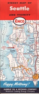 1962 ENCO Road Map: Seattle and Vicinity NOS - Picture 1 of 1