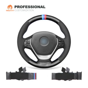 Carbon Fiber Suede Car Steering Wheel Cover for BMW 3 Series F30 F34 F22 F23 F32 - Picture 1 of 11