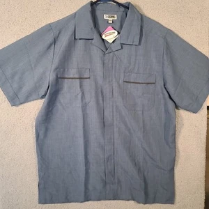 Edwards Mens Tunic Shirt Blue Size Large 4280 Short Sleeve - Picture 1 of 7
