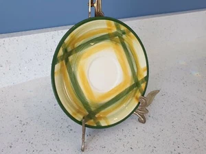 Vintage Antique Metlox Vernonware GINGHAM Green Tea Cup Saucer Plate Dish #11 - Picture 1 of 12