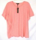 New Dg2 Diane Gilman Shirt Pink Sz 2x Pull On Short Sleeve 687803 Women Wd1