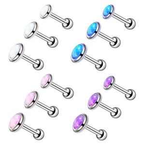 3pc 3/4/5mm Opal Ear Cartilage Stud Tragus Helix Steel 6mm Bar Earrings Piercing - Picture 1 of 13