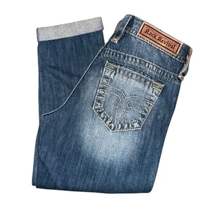 Rock Revival Anabela Boyfriend Crop Womens Jeans 26 22 Cuffed Distressed Blue - Picture 1 of 8