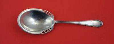 Cuchara de bayas de plata esterlina Queen Anne lisa de Dominick and Haff perforada 7 3/4" Foto 1 de 2