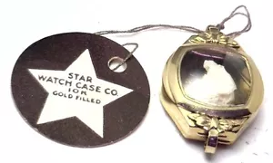 Nos Antik Star Mfg 10k Gelbgold GF Damen Armbanduhr Etui Deko & Krone 1B - Bild 1 von 4