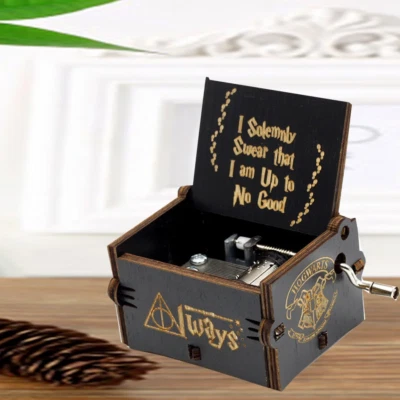 Caja de música clásica de madera con manivela estuche colección regalos para fans de Harry Potter Foto 1 de 4